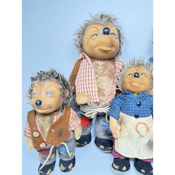 Vintage Steiff Micki Hedgehog Family Of 4 Germany - Picture 4 of 16
